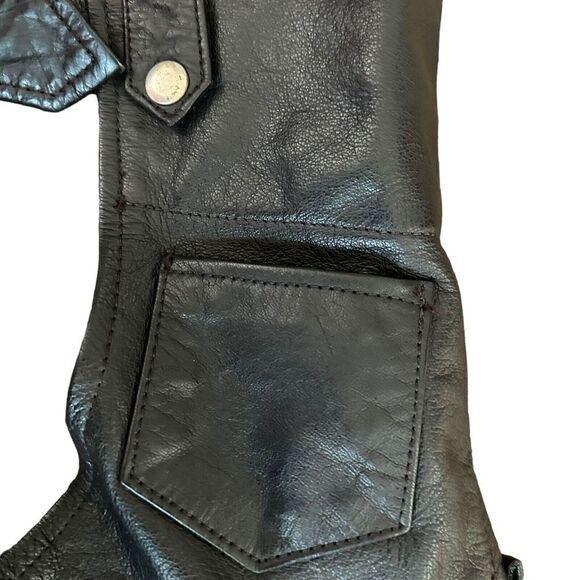 Leather Gallery Chaps Motorcycle Black Mens Size L Biker 37.5 In Total Length - Picture 5 of 11